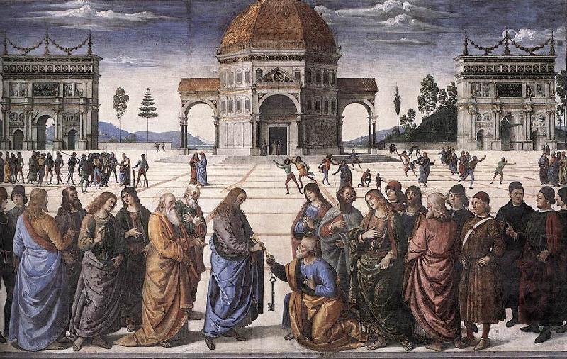 PERUGINO, Pietro Christ Handing the Keys to St. Peter af china oil painting image